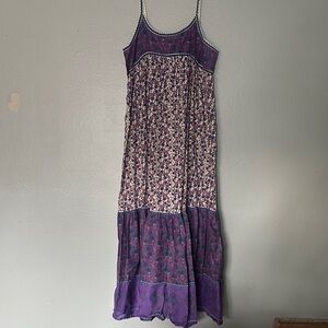 NATURAL LIFE Journey Boho Purple Floral Maxi Dress